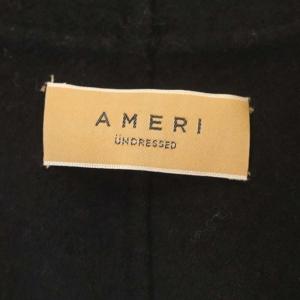 Ameri VINTAGE UNDRESSED FRILL COLLAR COAT フリルカラー コート アウター ウール混 ロング S 黒 ブラック
