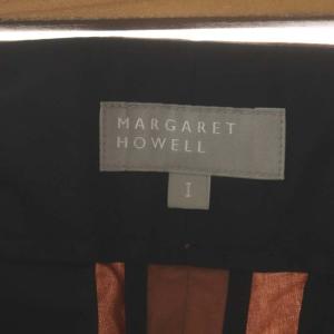 MARGARET HOWELL 23SS COTTON SILK POPLIN パンツ ワイド ロールアップ タック 1 茶色 ブラウン