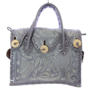 マエストラ Maestra S ハンドバッグ 刺繍 レザー ライトパープル