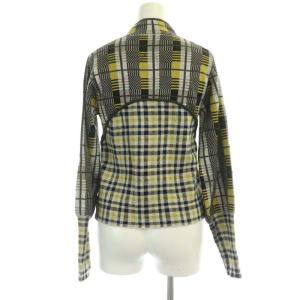 Ameri VINTAGE 22AWチェック柄ニット セーター 長袖 F グレー 黄色 黒