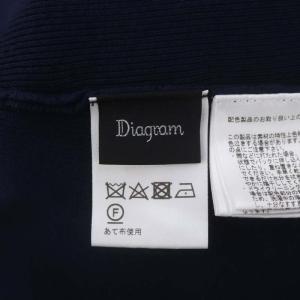 Diagram GRACE CONTINENTAL サイドプリーツニット ワンピース クルーネック ノースリーブ ロング 36 S 紺 ネイビー 白 ホワイト