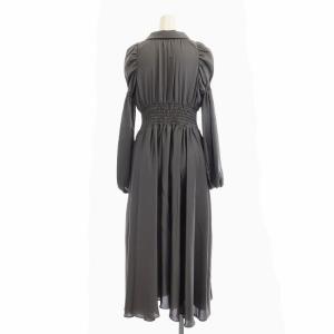 CELFORD 22SS ハンカチヘムサテンワンピース ロング 長袖 36 グレー