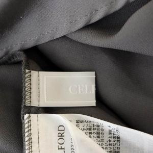 CELFORD 22SS ハンカチヘムサテンワンピース ロング 長袖 36 グレー