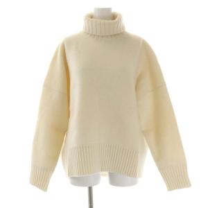 ウールタートルネックニット セーター 長袖 カシミヤ混 白 ホワイト