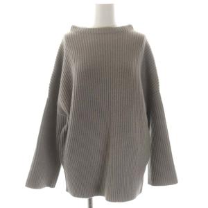アゼプルオーバー ニット セーター 長袖 ウール カシミヤ混 グレージュ