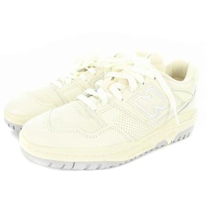 New Balance BB550PWD スニーカー ロゴ レザー 24cm ホワイト