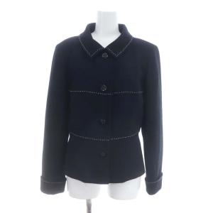 M'S GRACY セットアップ 上下 ステッチ ジャケット ステンカラー スカート 膝丈 タイト 11AR 紺 白 ネイビー ホワイト