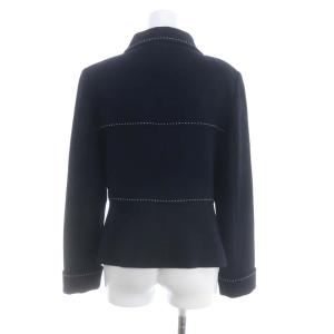 M'S GRACY セットアップ 上下 ステッチ ジャケット ステンカラー スカート 膝丈 タイト 11AR 紺 白 ネイビー ホワイト