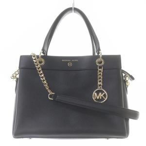 SUSAN チェーン ショルダーバッグ ハンドバッグ 2way レザー ロゴ 黒 ブラック