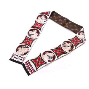 バンドー プレシャス ラビット スカーフ バンダナ モノグラム マロン / ルージュ