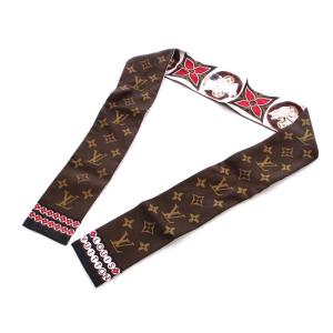 LOUIS VUITTON バンドー プレシャス ラビット スカーフ バンダナ モノグラム マロン / ルージュ