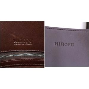 HIROFU トートバッグ ハンドバッグ レザー ダークブラウン