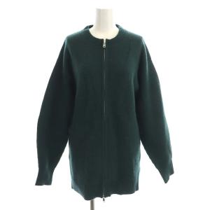 22AW ZIP RIB KNIT TOPS カーディガン 長袖 ニット ウール 2 緑 グリーン