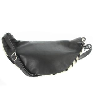 marco masi ゼブラ ボディーショルダーバッグ ハラコ 白 ホワイト 黒 ブラック