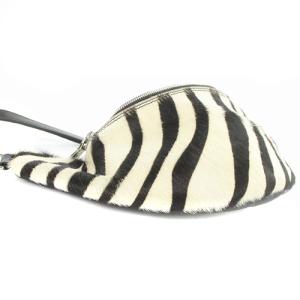 marco masi ゼブラ ボディーショルダーバッグ ハラコ 白 ホワイト 黒 ブラック