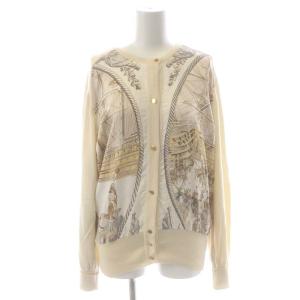 ツイルレーヌ アンサンブルニット シルク カシミヤ 総柄 38 36 アイボリー