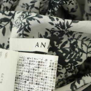 ANAYI 22AW モノトーンフラワーソデレース ブラウス 五分袖 プルオーバー 総柄 38 白 黒 ホワイト ブラック