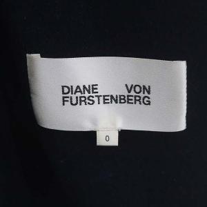DIANE von FURSTENBERG カシミヤ混 コート ノーカラーコート アウター ロング 0 黒 ブラック