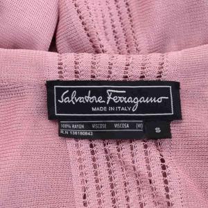 Salvatore Ferragamo フリルシアーカーディガン 長袖 フロントオープン S ピンク