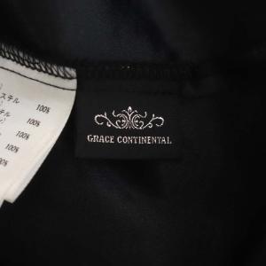 GRACE CONTINENTAL オットマン刺繍ラップ調スカート ロング 36 黒 マルチカラー ブラック