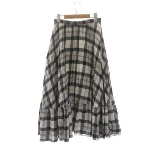 Grace Class 21AW ラメチェックプリーツスカート ロング 36 黒 グレー 紫