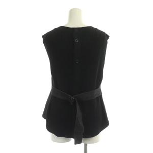 Mame Kurogouchi 21SS EMBROIDERED DENIM TOP ベスト ニット切替 刺繍 2 ブラック