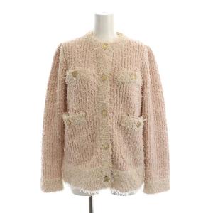 22AW ツイードニットカーディガン 長袖 F ライトピンク