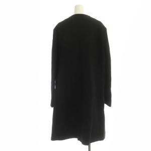 MARNI ノーカラー ツイード コート ロング ウール混 42 黒 ブラック