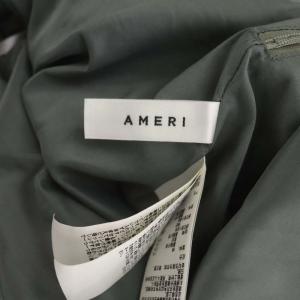 Ameri VINTAGE 21AW RIBBON EMBROIDERY SKIRT スカート リボン刺繍 ボックスプリーツ フレア ロング S スモークグリーン