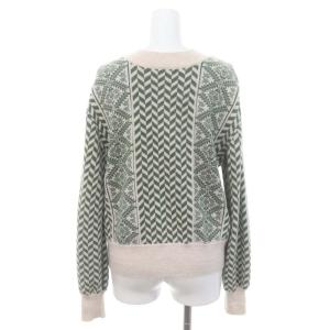 Ameri VINTAGE 21AW UND HERRINGBONE JACQUARD KNIT CARDIGAN カーディガン ニット 長袖 総柄 ウール混