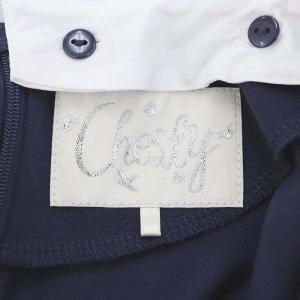 Chesty 21SS ティアード刺繍ワンピース 膝丈 長袖 0 紺 ピンク 白