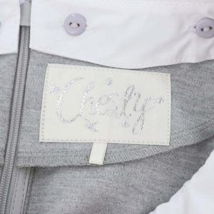 Chesty 21SS ティアード刺繍ワンピース 膝丈 長袖 0 グレー 白 ピンク