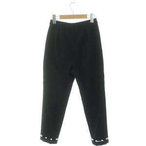 Chesty パール装飾 パンツ テーパード 0 黒 ブラック