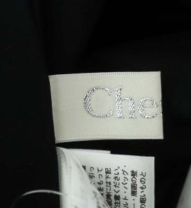 Chesty パール装飾 パンツ テーパード 0 黒 ブラック