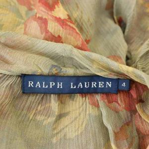 RALPH LAUREN シルク 花柄 ワンピース 膝丈 フレンチスリーブ インナー付き 4 マルチカラー
