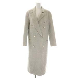 PEARL CHESTER COAT ロング ウール カシミヤ混 シルク 2 グレー