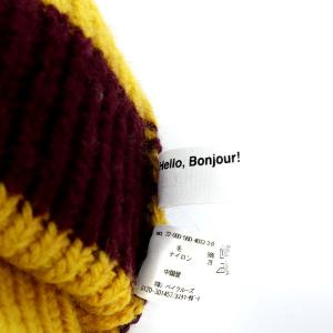 L'Appartement 22AW Volume Kni ニット帽 ボーダー 黄 イエロー ボルドー