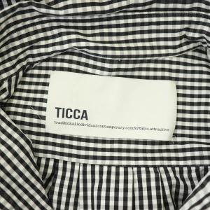 TICCA スクエアビッグロングシャツプルオーバー シャツワンピース 長袖 オーバーサイズ ギンガムチェック コットン F 黒 白 ブラック