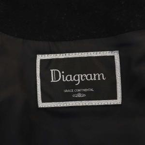 Diagram GRACE CONTINENTAL フォックスファー付コート アウター ロング ウール カシミヤ混 38 S 黒 ブラック