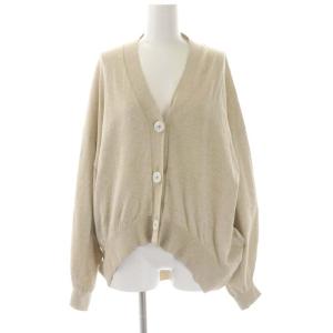 23SS HEXAGON CARDIGAN カーディガン Vネック コットン 長袖 38 ライトベージュ