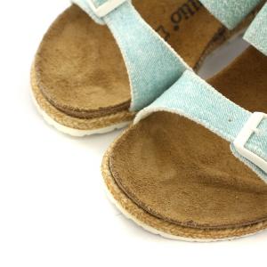 BIRKENSTOCK パピリオ Papillio デラ DELLA ウェッジソールサンダル シャワーサンダル キャンバス 36 23.0?p 水色