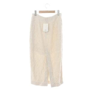 Deuxieme Classe COCO tweed No2 スカート ロング タイト ツイード 36 白 ベージュ ホワイト