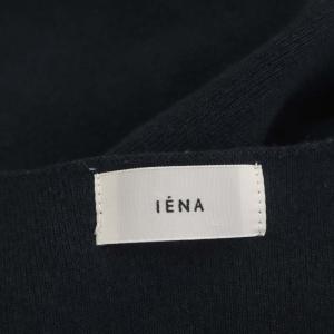 IENA 22SSリネンコットンスムースニットベスト プルオーバー Vネック サイドスリット テールカット F 紺 ネイビー