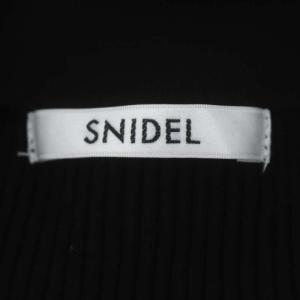 SNIDEL 22AW Sustaina フリルカラードッキングリブニットプルオーバー セーター 長袖 F 黒 ブラック