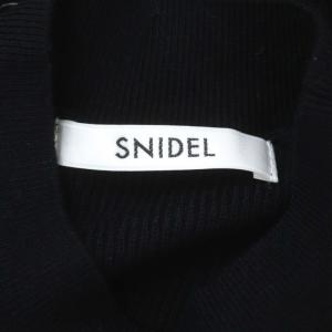 SNIDEL 22AW レースショルダーニット カットソー 長袖 プルオーバー リブ オフショル ボトルネック カシミヤ混 F 黒 ブラック