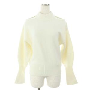 23AW ファーライクコールドショルダープルオーバー ニット セーター 長袖 F 白 ホワイト