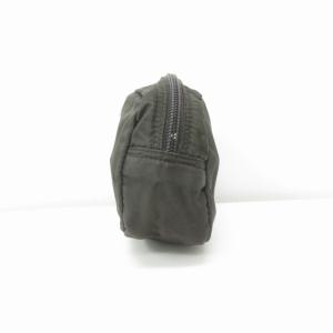 PRADA ナイロン 三角プレート ポーチ ミニバッグ 化粧ポーチ 茶 ブラウン 122