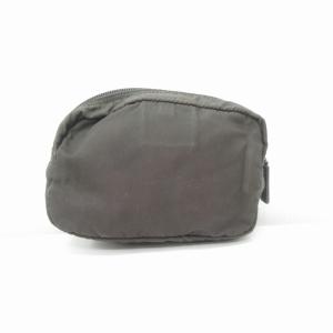 PRADA ナイロン 三角プレート ポーチ ミニバッグ 化粧ポーチ 茶 ブラウン 122