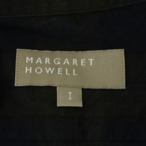 MARGARET HOWELL シャツ ブラウス 長袖 チェック コットン 1 紺 緑 ネイビー グリーン