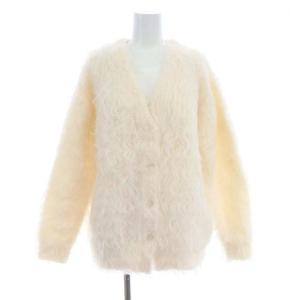 23AW ファーリー オーバー ニット カーディガン 長袖 アイボリー